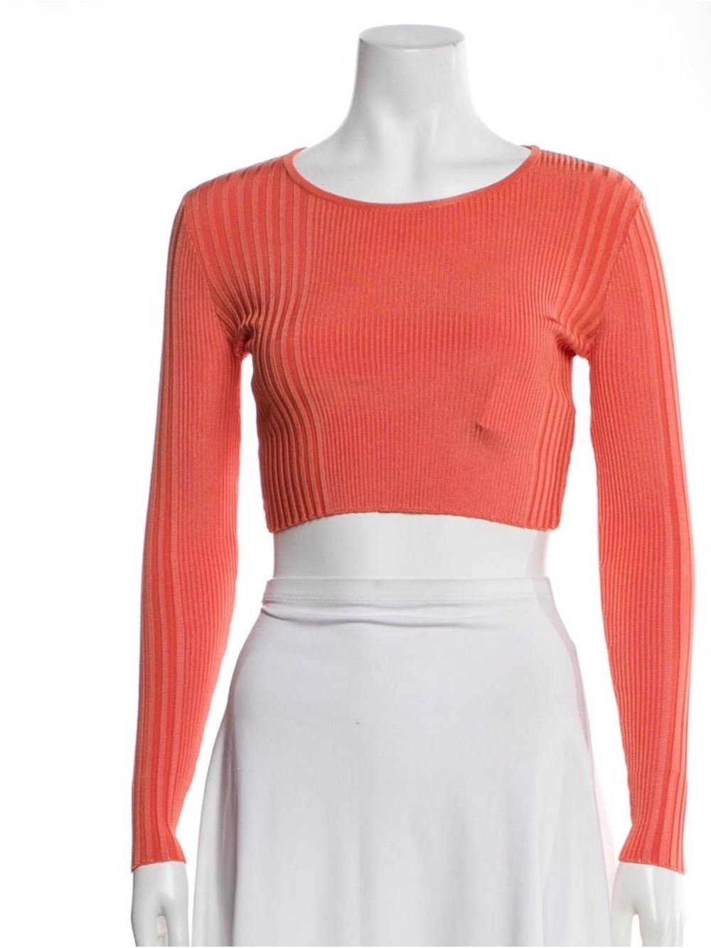 Ronny Kobo Collection Coral Ribbed Long Sleeve Crop